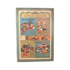 Vintage 1960s 18”x26” Colorful Cardboard Spice Guide Poster